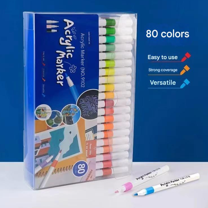 24/36/48/60/80 pcs Children Acrylic Marker Set