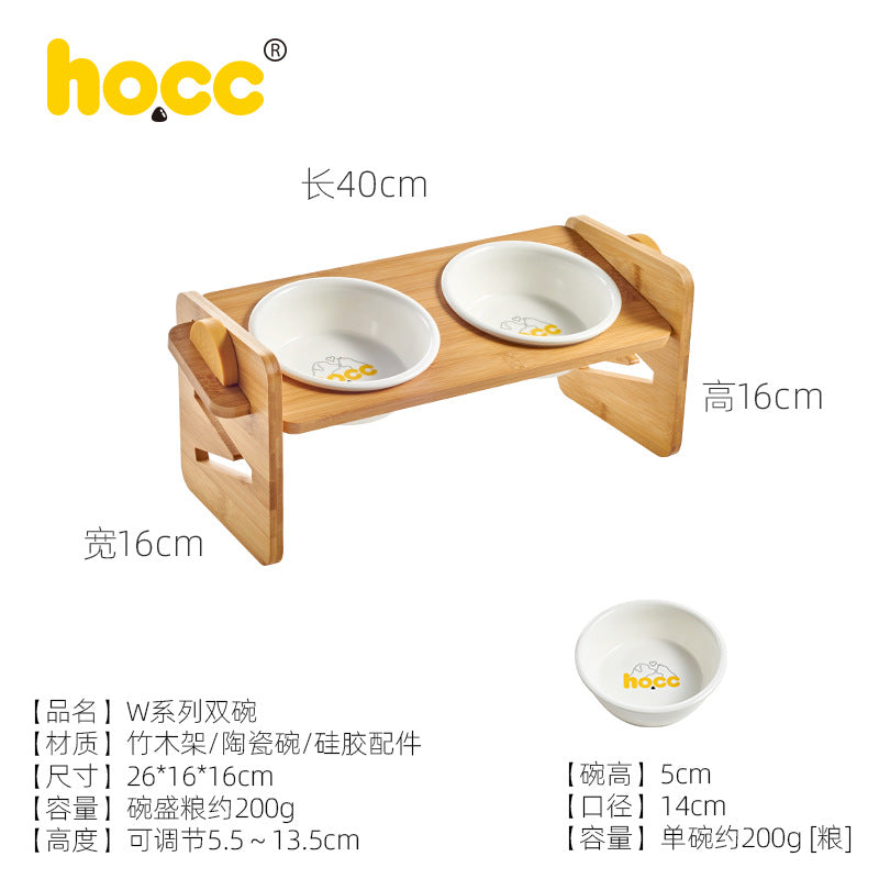 Cat bowl ceramic slanted mouth tall cat rice bowl cat feeding bowl cat food bowl water bowl pet food bowl cat face bowl hocc