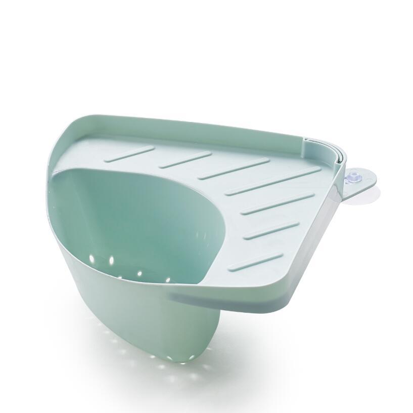Triangular Sink Rack Kitchen Drain Storage Basket, Sink Food Residue Filter Rack Fruit Storage Basket