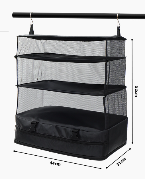 Hanging Large-capacity Clothing Storage Bag, Layered and Foldable, Portable Student Bag, Outdoor Travel Bag