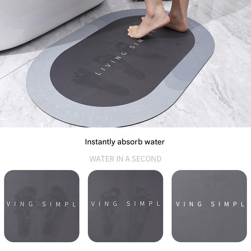 60x40cm Napa Skin Super Absorbent Bath Mat Quick Drying Bathroom Carpet Modern Simple Non-slip Floor Mats Home Oil-proof Kitchen