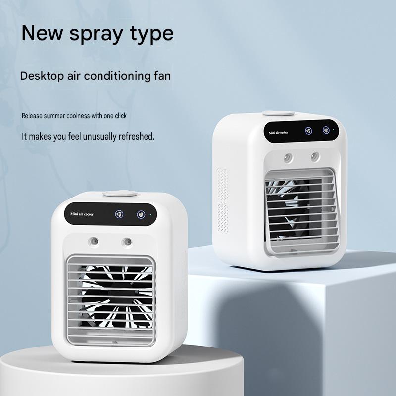 Desktop Mini Air Conditioner Fan, Cooling Fan, Mini USB Fan, Rechargeable, Portable, Mobile, Camping, Outdoor