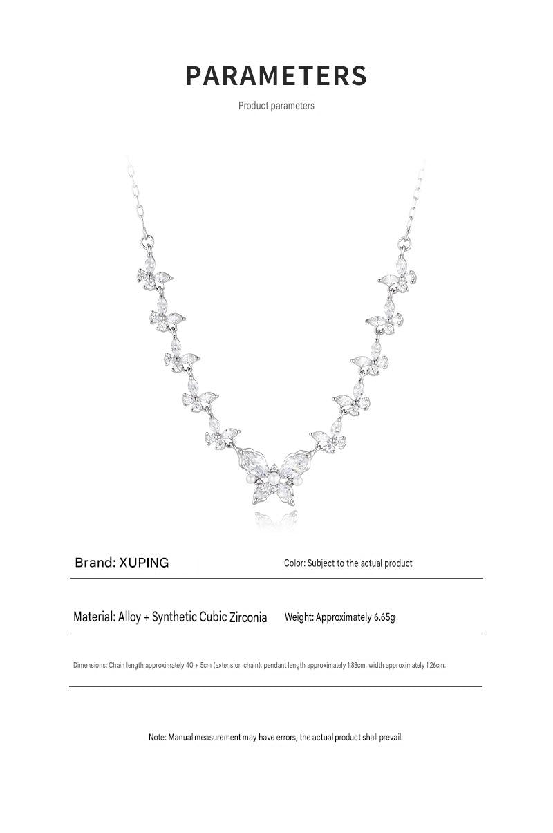 Xuping Minimalist and Gentle Style Butterfly Necklace, Copper Alloy, Fashionable, Sweet and Cool Style, Elegant and Temperament Clavicle Chain Necklace Wholesale