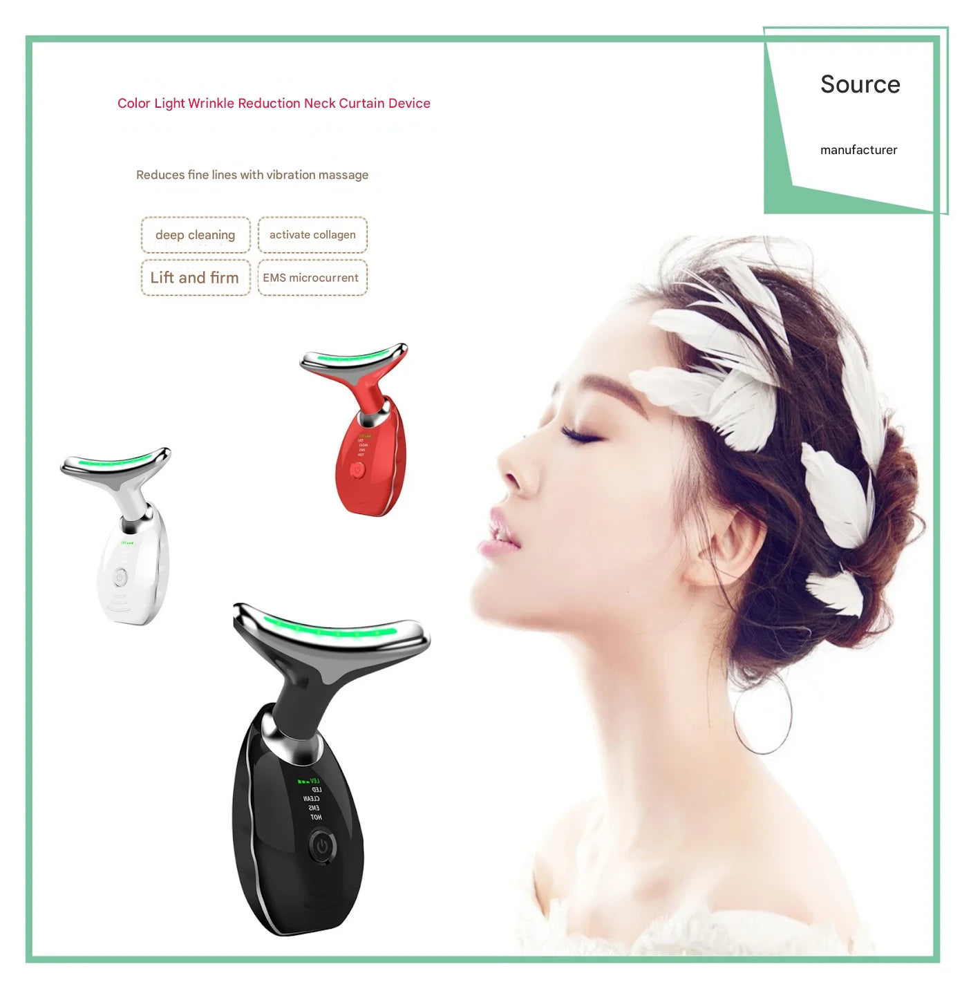 Home Beauty Introduction Instrument Neck Beauty Instrument Neck Massage Beauty Instrument Little Dolphin Microcurrent Facial Neck Line Care