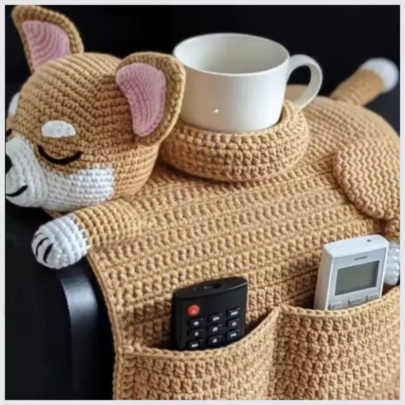 New cross-border handmade cute animal remote control storage, living room sofa storage ornament