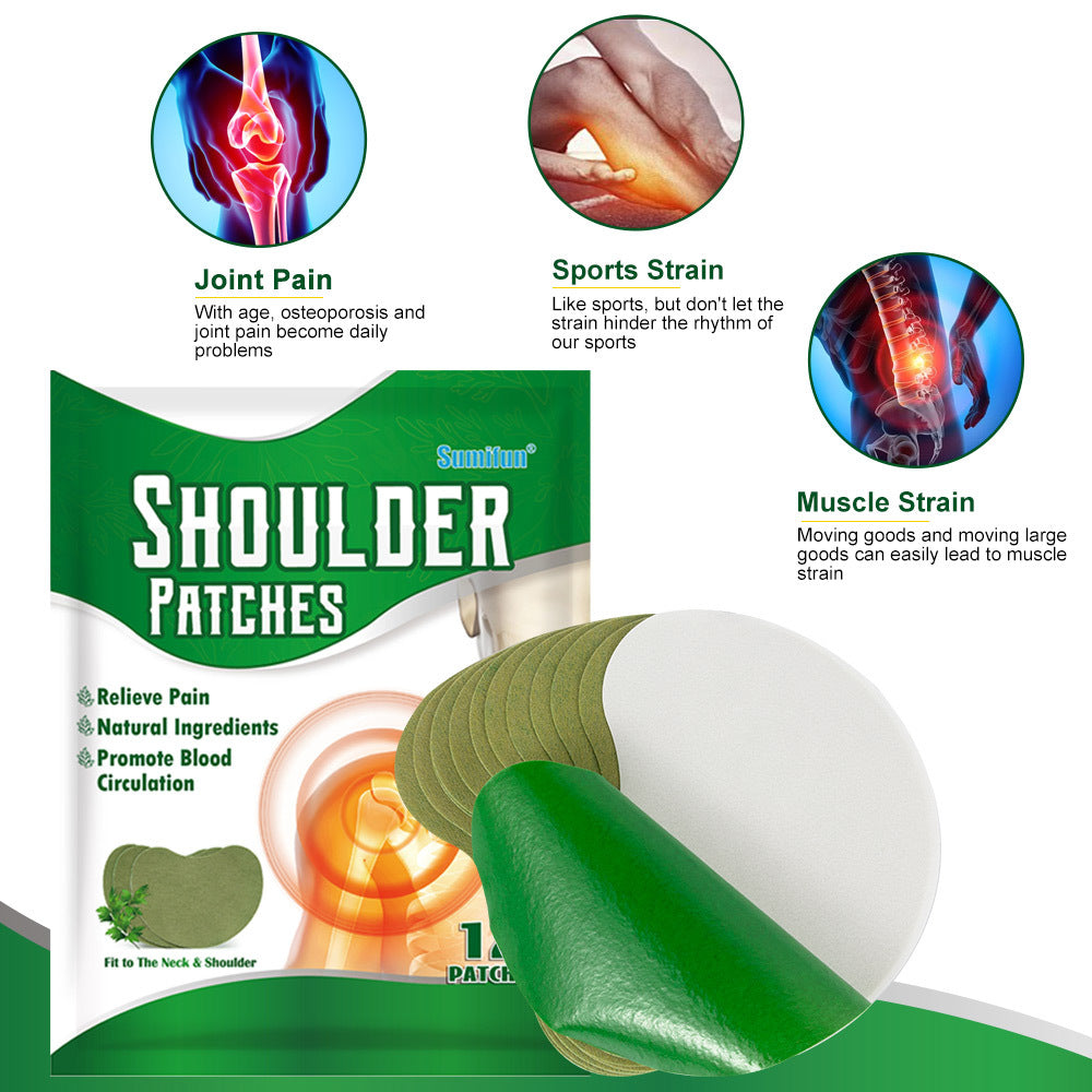 Sumifun Cross-Border Mugwort Shoulder Periarthritis Patch, Shoulder Periarthritis Joint Care Patch 1 Bag 12 Patches
