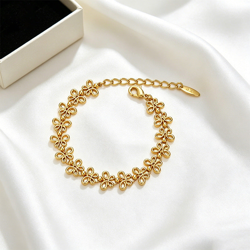 Xuping Imitation Gold Luxury Hollowed-out Butterfly Bracelet, Copper Alloy Plated 24k Color, European and American Cross-border Jewelry Wholesale