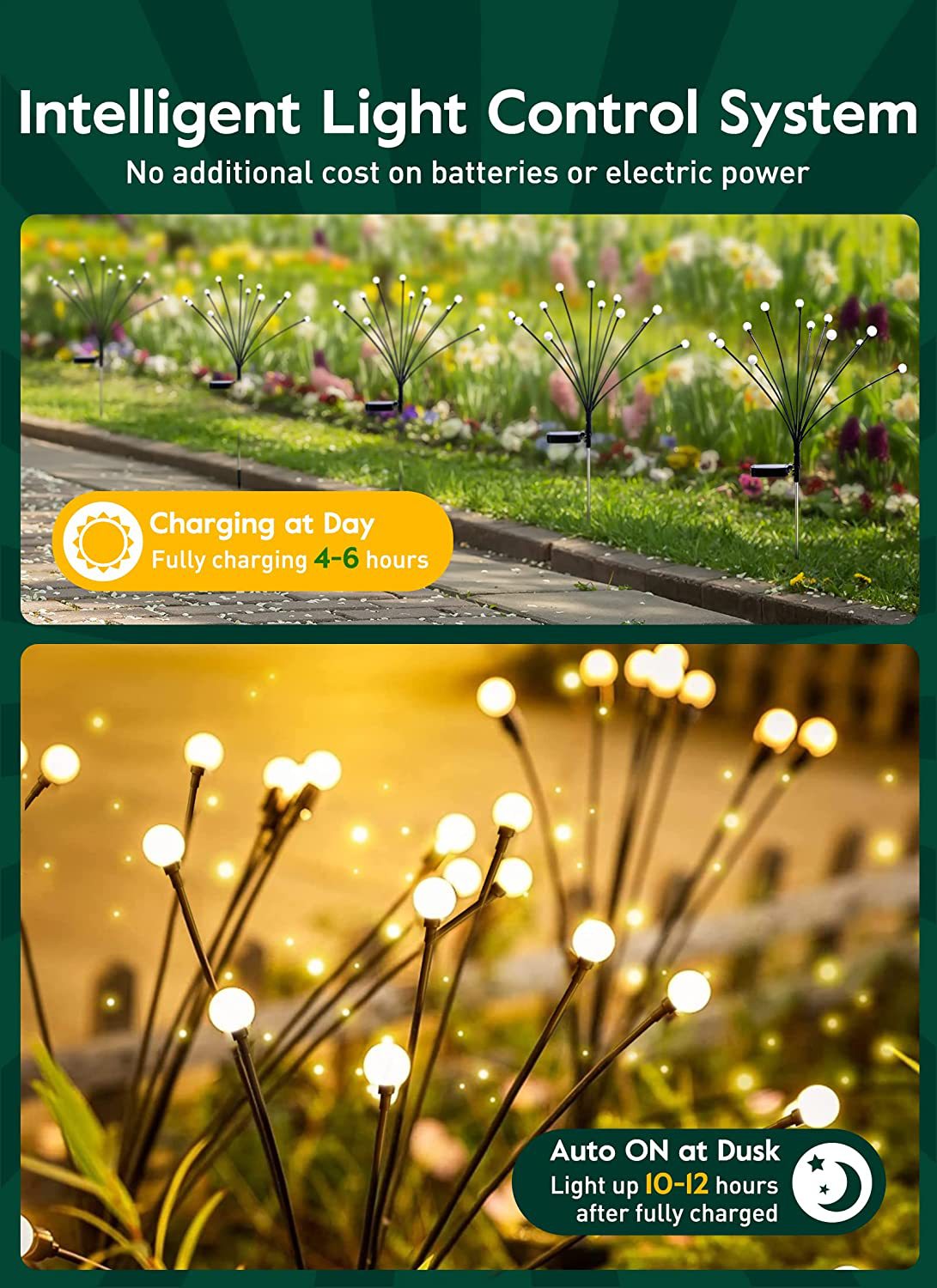 New Solar Lawn Lamp, LED Wind-Driven Firefly Lamp, Outdoor Courtyard Garden Plug-In Lamp, Waterproof Camping Lamp