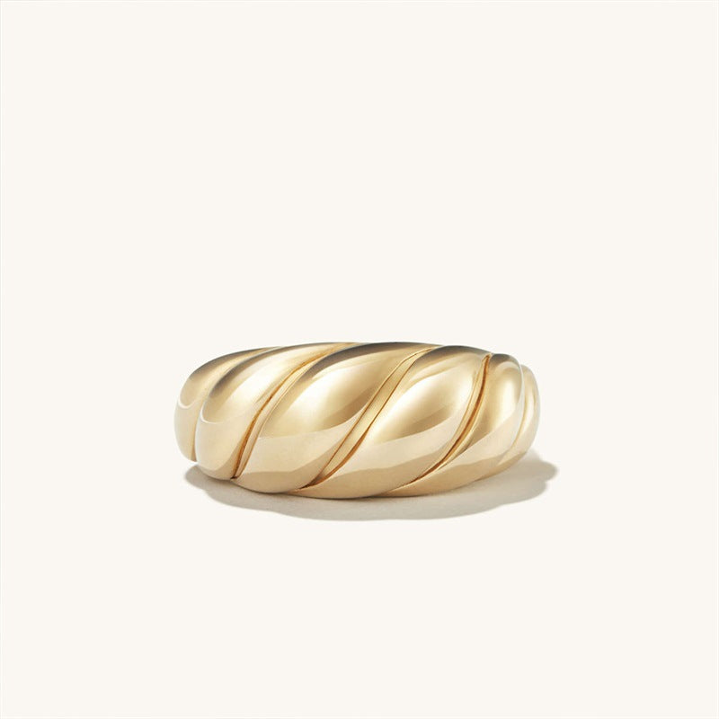 emanco cross-border stainless steel ring Europe and the United States gold-plated couple index finger ring niche high-end ring jewelry wholesale