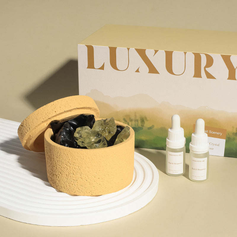 Manufacturer Icelandic Tundra Natural Aromatherapy Crystal Stone Diffuser Stone, Crystal Stone Fireless Aromatherapy Essential Oil Gift Box