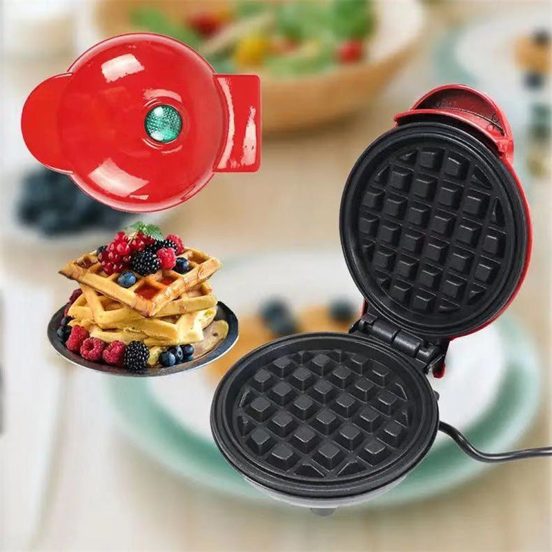Cross-border Portable Home Waffle Maker, Mini Breakfast Machine, Baking Cake, Heart-shaped, Round Pancake Electric Griddle