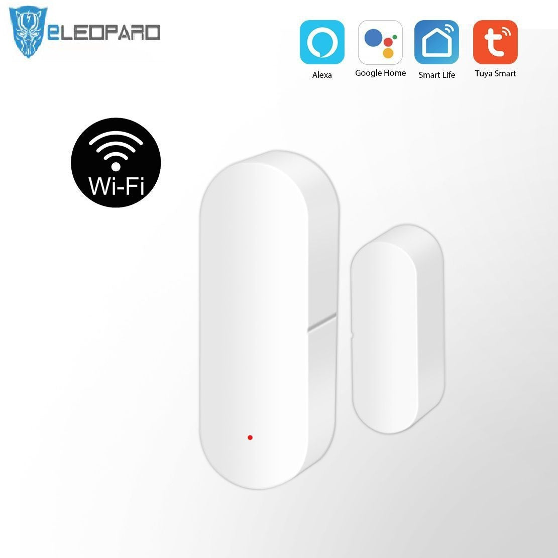 Tuya Wifi Door and Window Sensor Door Magnetic, Smart Home Remote Home Anti-Theft Door and Window Anti-Epidemic Isolation Alarm