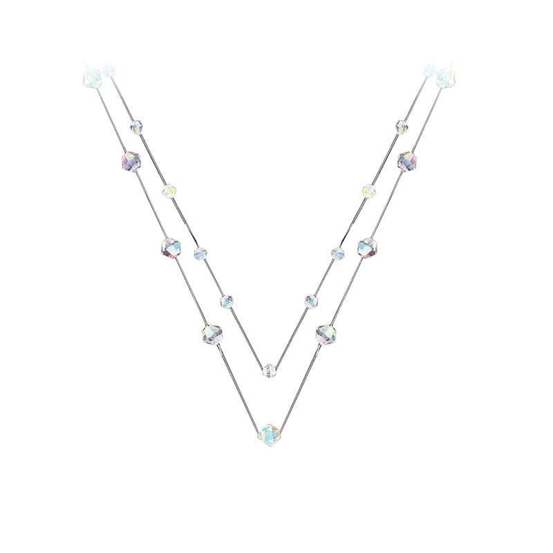 Xuping Jewelry's Simple Irregular Geometric Beaded Necklace, Fashionable Instagram Style, Gentle and Sweet Fish Line Necklace Wholesale