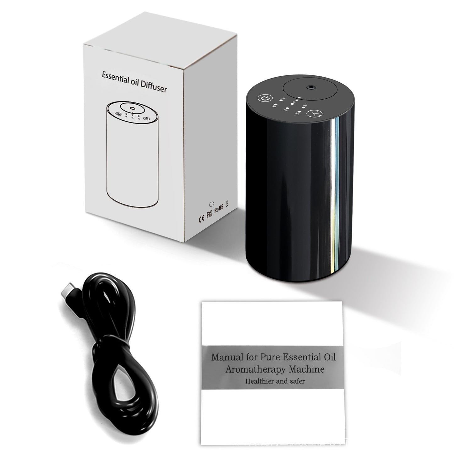 Cross-border Exclusive Car Air Freshener, Two-fluid Waterless Cooling Fragrance Device, Automatic Timed Car Air Freshener, Rechargeable