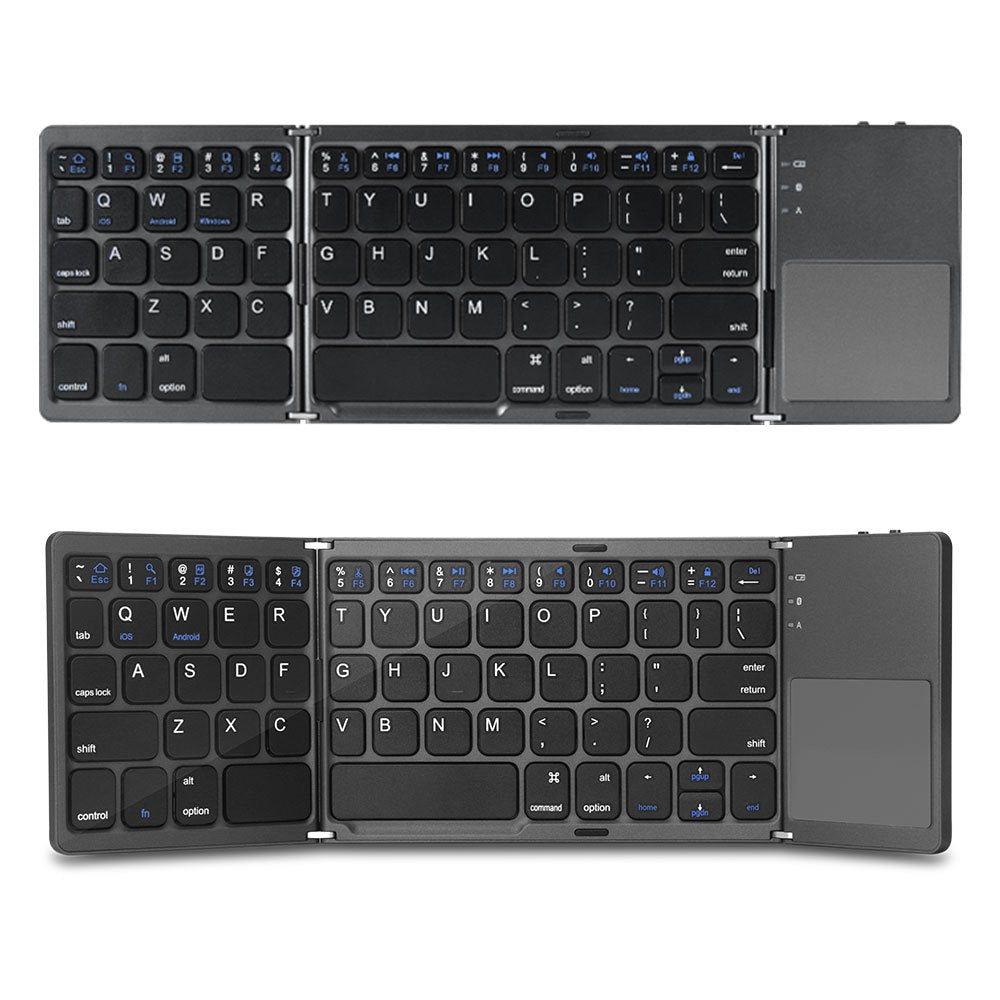 Folding ipad Keyboard Suitable for Apple Mobile Phone Tablet, Tri-Fold Touchpad Portable External Bluetooth Keyboard
