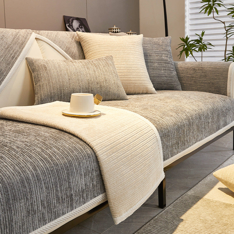 New Chenille Sofa Cushion, Universal Sofa Cover For All Seasons, All-Inclusive Universal Cover, Simple Sofa Cover, Cloth Towel Cushion