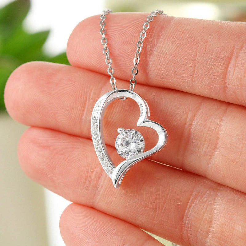 European and American new fashion simple female heart necklace To My Beautiful Daughter Necklace