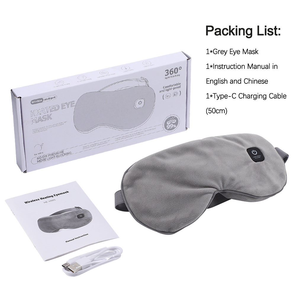 Cross-border Best-selling Smart Temperature-controlled Detachable Rechargeable Eye Mask with Timed Heating and Light Blocking to Relieve Eye Fatigue