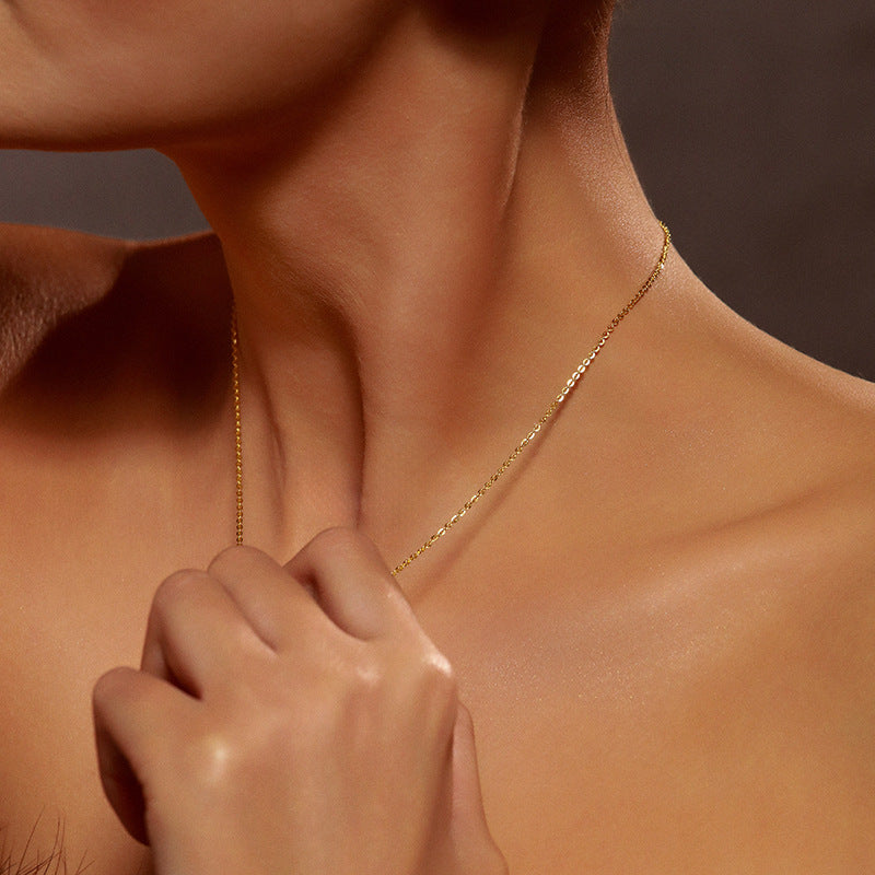 Xuping Simple, Classic, Everyday, Easy-to-Match, 24k Color Plated Copper Alloy Single Chain Plain Chain with a Light Luxury Lobster Clasp Necklace