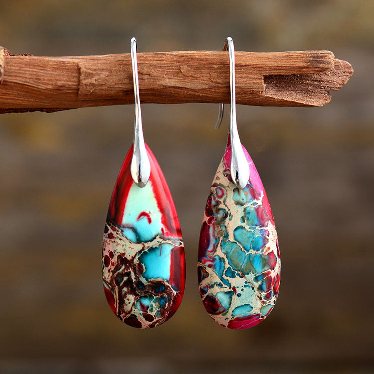 Cross-border new style Bohemian emperor stone drop pendant earrings European and American popular Ins jewelry jewelry