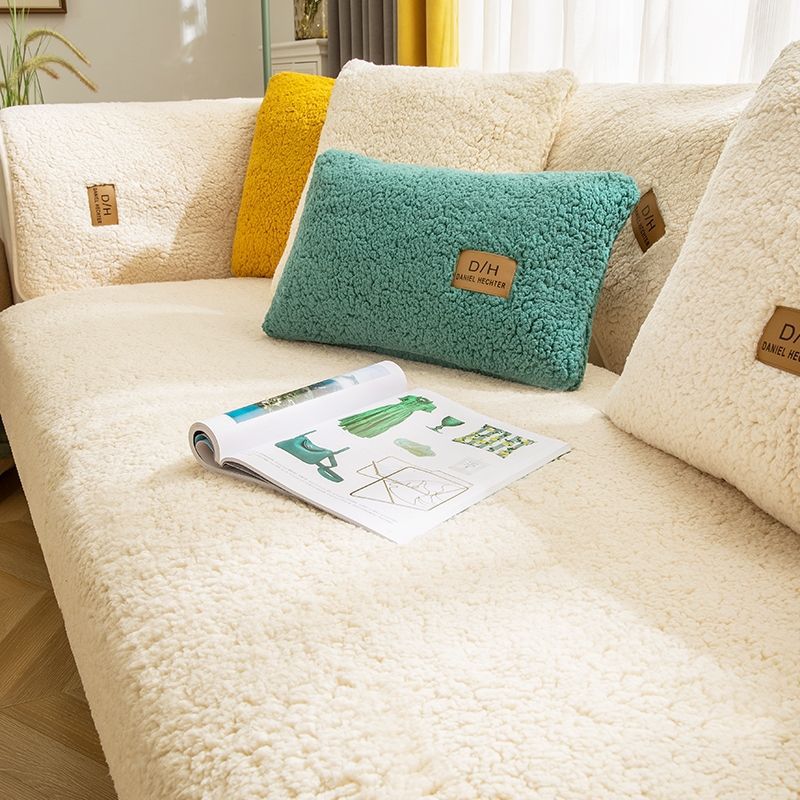 Sofa Cushion Winter Style Non-slip Plush Thickened, Nordic sofa Cover Cushion Cover Towel