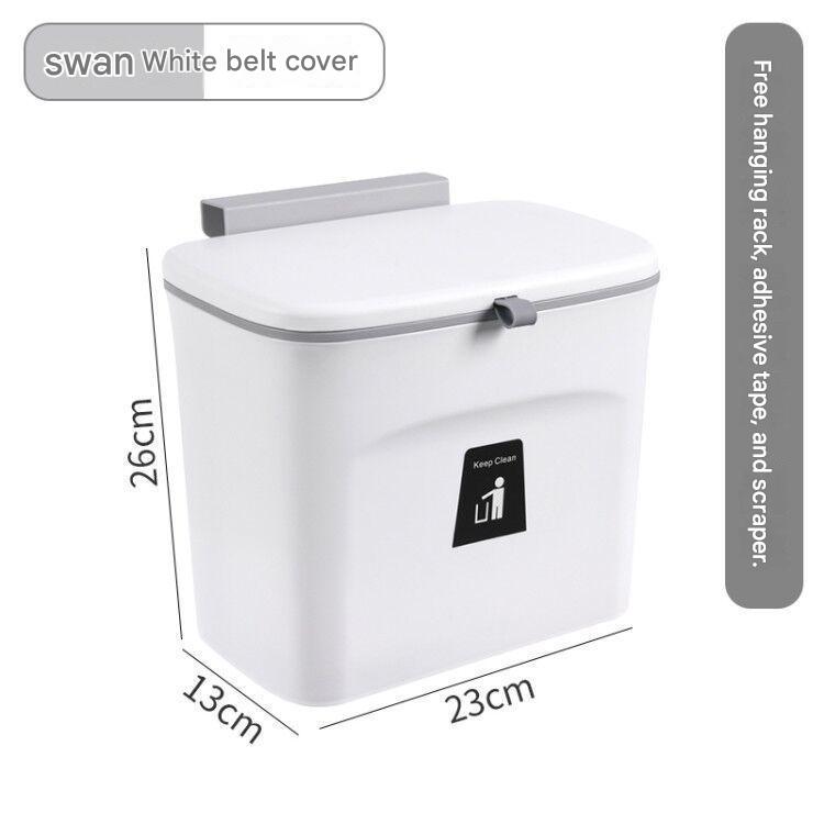 Thickened Office Sliding Lid Garbage Basket, Household Bedroom Bathroom Kitchen Portable Flip Top Kitchen Waste Wall-mounted Trash Can