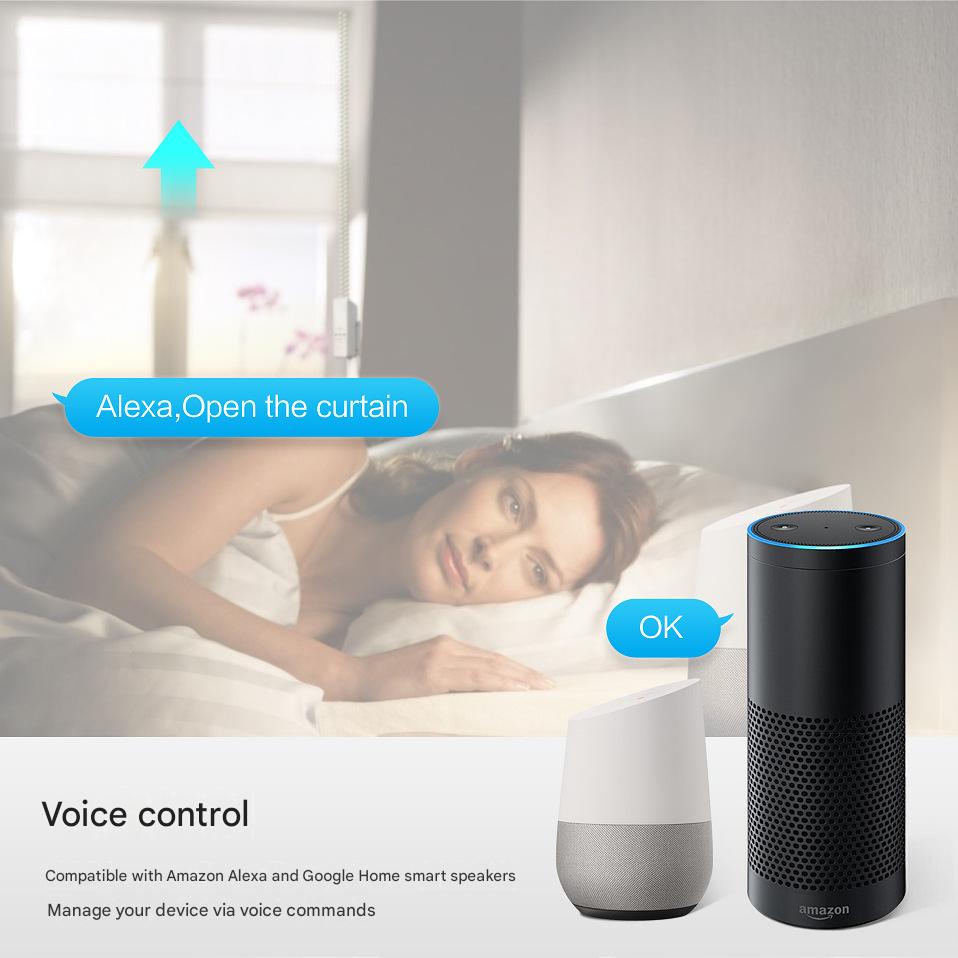 Tuya WiFi Smart Roller Shutter Motor, Mobile APP Controls Blinds Pull Cords, Smart Home Electric Curtains