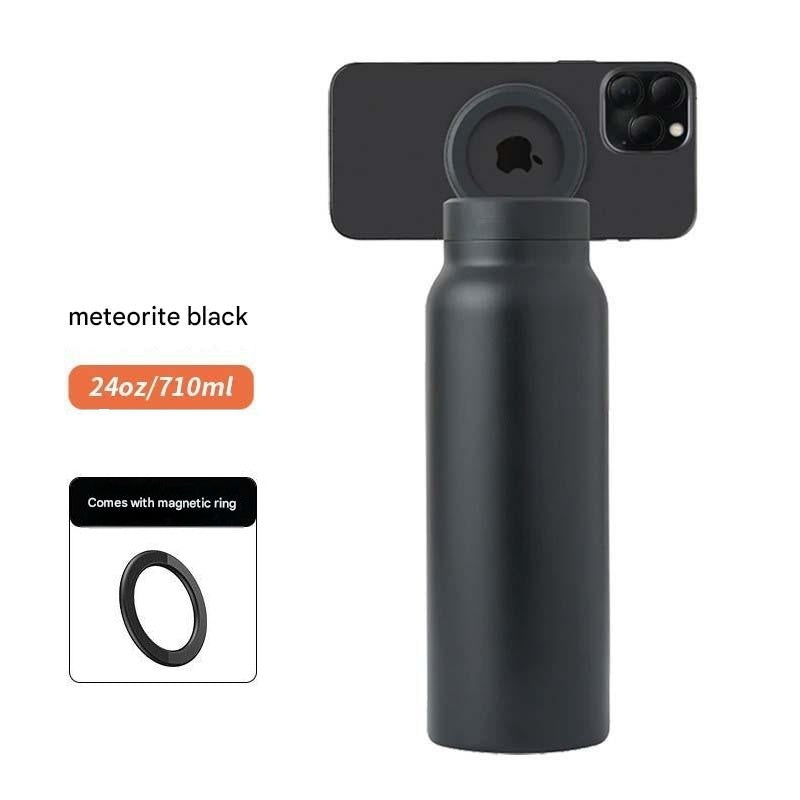New 304 Stainless Steel Thermos Cup, Magnetic Bracket Large Capacity Water Cup, Portable Sports Cold Water Bottle