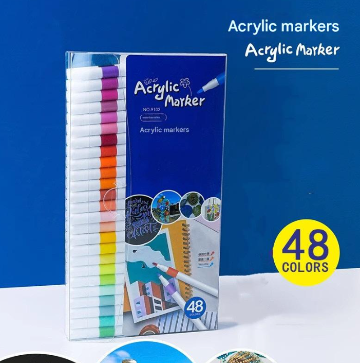 24/36/48/60/80 pcs Children Acrylic Marker Set