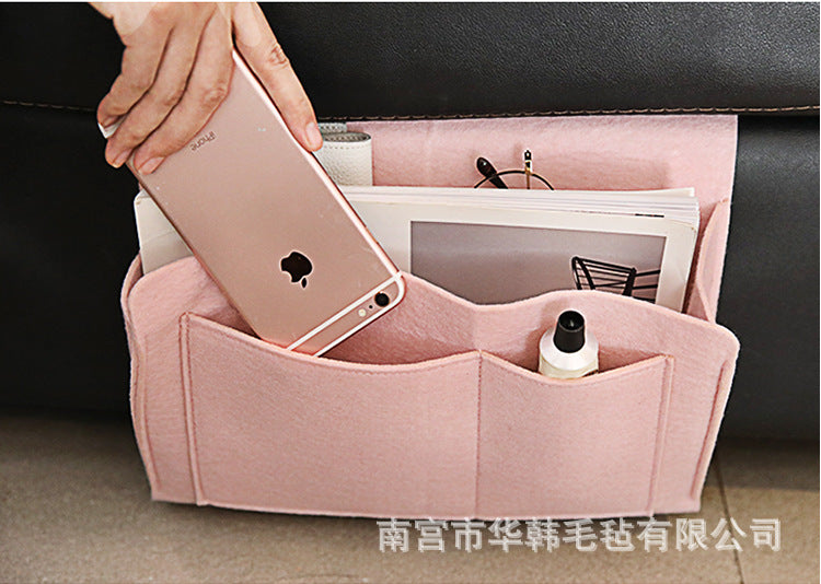 Bedside Storage Bag, Felt Bed Sofa Side Pouch, Remote Control Hanging Caddy Bedside Couch Storage Organizer, Bed Holder Pockets