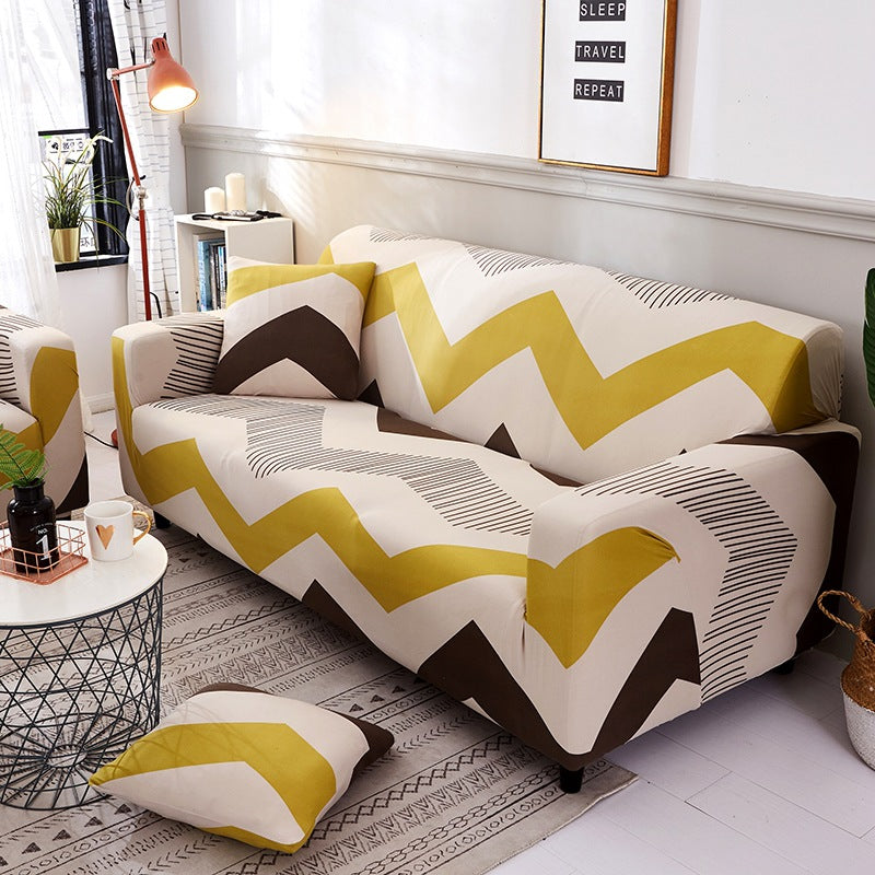 Cross-Border Wish Striped All-Inclusive Sofa Cover, Sofa Cover Stretch Fabric Sofa Cover, Sofa Towel