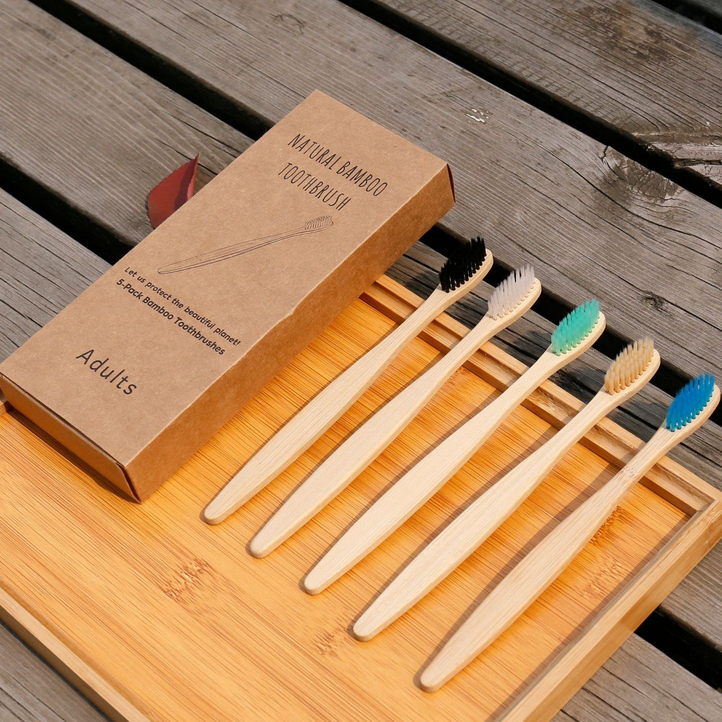 Adult Bamboo Toothbrush, Bamboo Charcoal Toothbrush 4 Sticks 5 Sticks, Bamboo Toothbrush 10 Sets, Off-The-Shelf Toothbrush Set