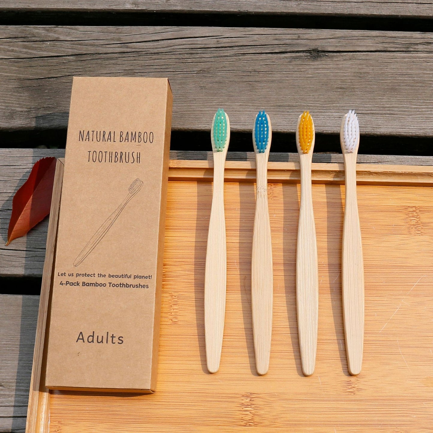 Adult Bamboo Toothbrush, Bamboo Charcoal Toothbrush 4 Sticks 5 Sticks, Bamboo Toothbrush 10 Sets, Off-The-Shelf Toothbrush Set