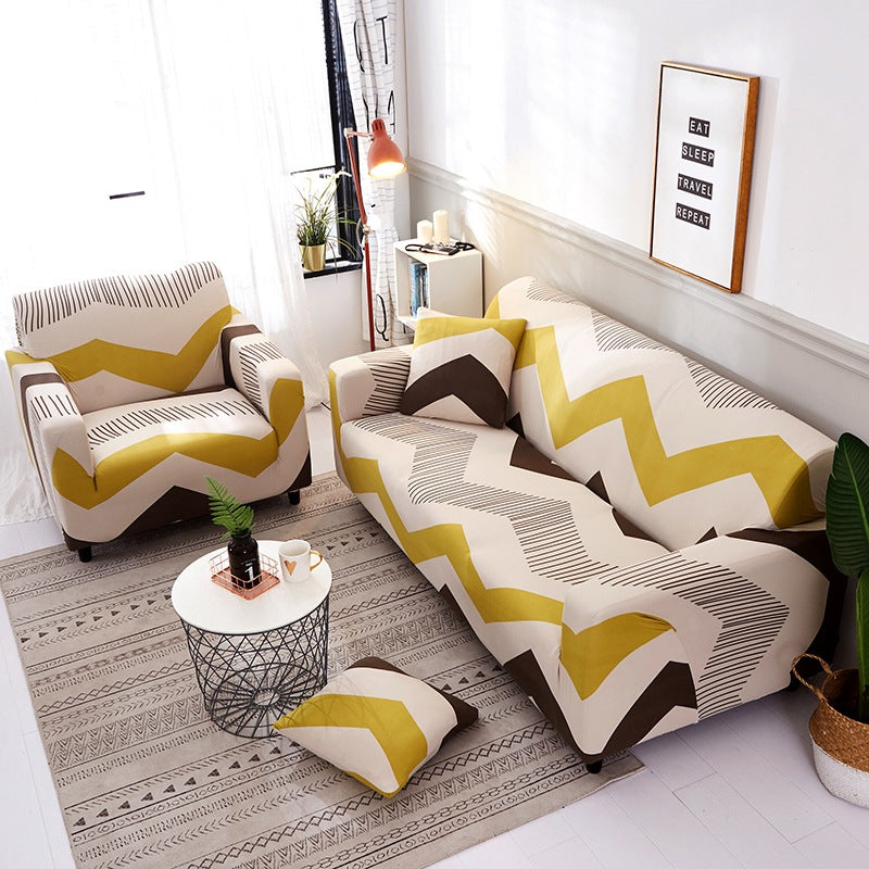 Cross-Border Wish Striped All-Inclusive Sofa Cover, Sofa Cover Stretch Fabric Sofa Cover, Sofa Towel