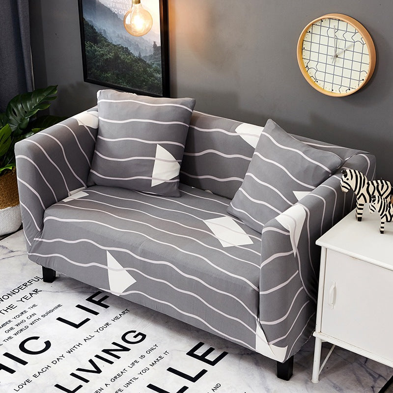 Cross-Border Wish Striped All-Inclusive Sofa Cover, Sofa Cover Stretch Fabric Sofa Cover, Sofa Towel