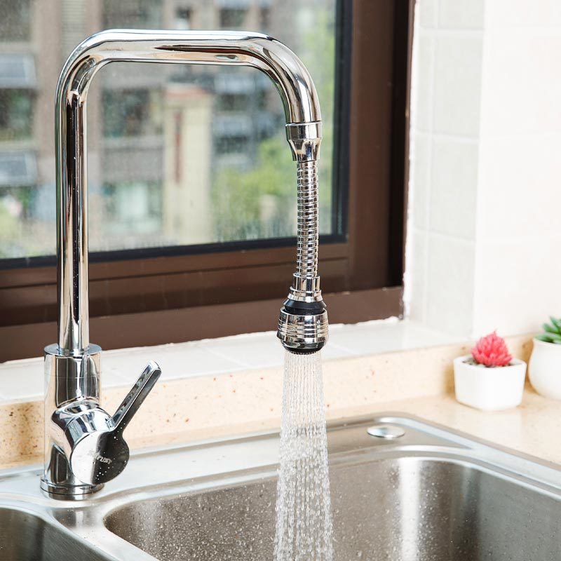 Faucet Splash Head Booster, 360 Rotation Filter Universal Kitchen Faucet Bubbler Extended Extension Water Saver