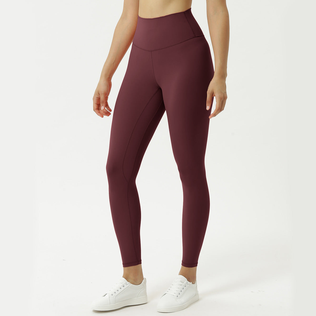 New double-sided brushed yoga pants women's skin-friendly nude yoga nine-point pants high waist buttocks yoga