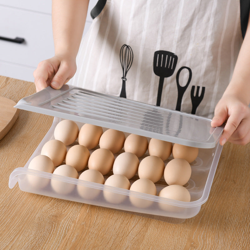 266 Automatic Rolling Egg Box, Storage Box with Cover Stackable Plastic Anti-collision Storage Box, Refrigerator Fresh-keeping Box