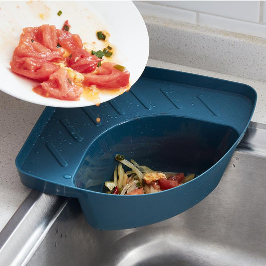 Triangular Sink Rack Kitchen Drain Storage Basket, Sink Food Residue Filter Rack Fruit Storage Basket