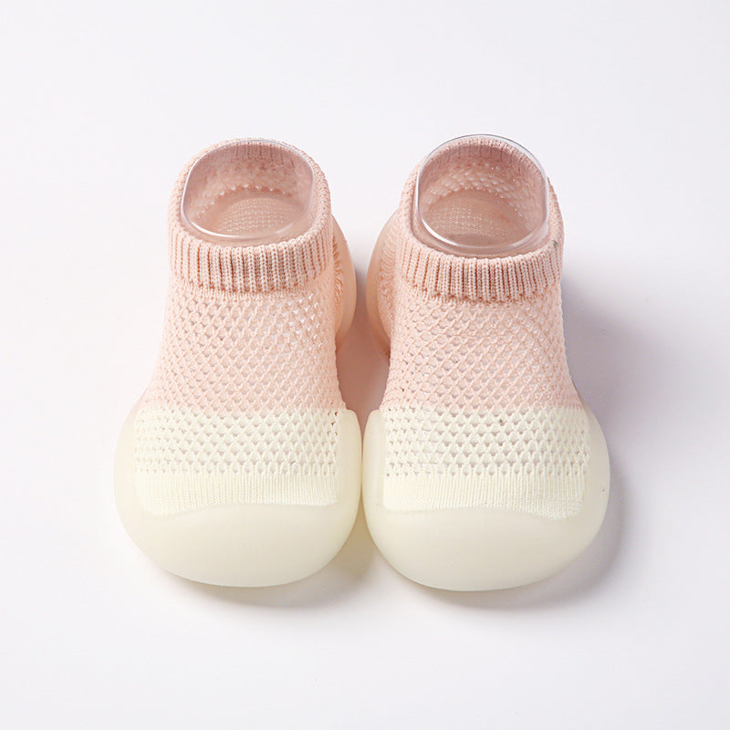 Toddler shoes breathable baby summer children's soft-soled non-slip floor hole shoe socks ice silk shoe socks thin mesh shoes