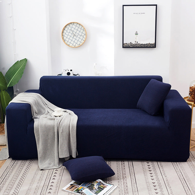 Solid Color Four Seasons Universal Sofa Cover, Nordic Fashion Knitted Elastic All-Inclusive Sofa Cover Sofa Cushion