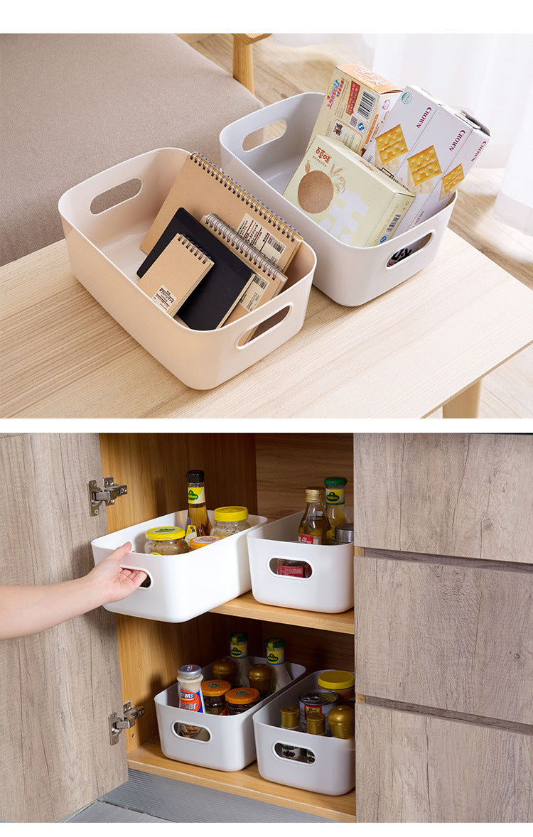 [Extra thick sundries storage box] Desktop Plastic Box, Cosmetics Storage Box, Kitchen Storage Box, Snack Storage Basket