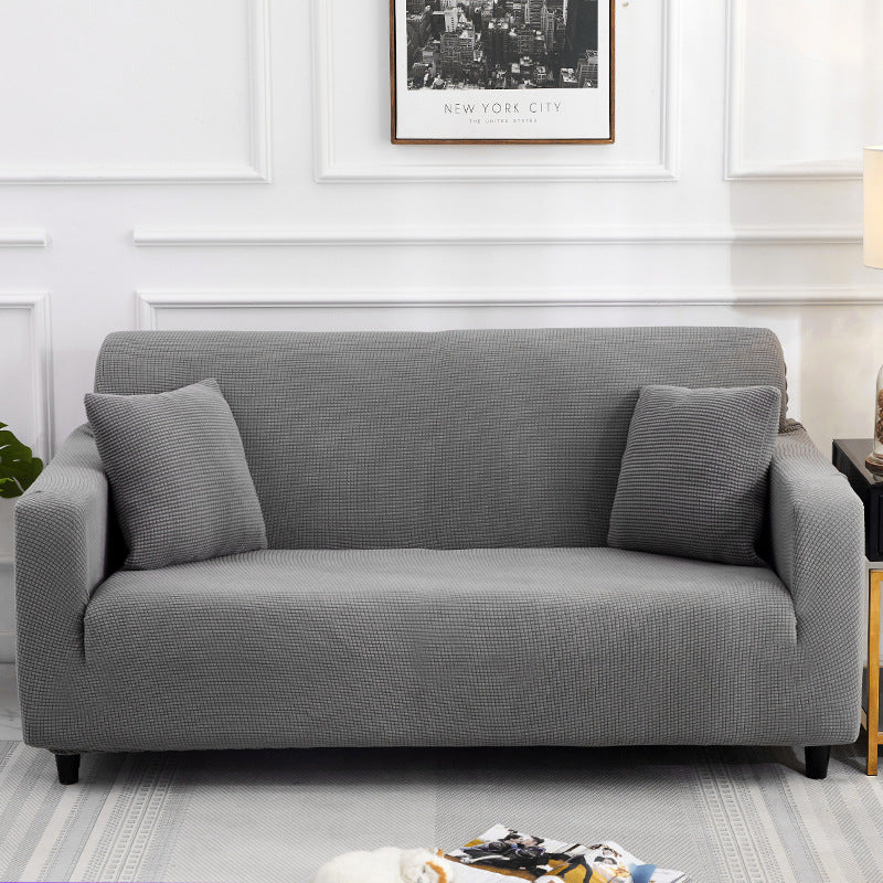 Solid Color Four Seasons Universal Sofa Cover, Nordic Fashion Knitted Elastic All-Inclusive Sofa Cover Sofa Cushion