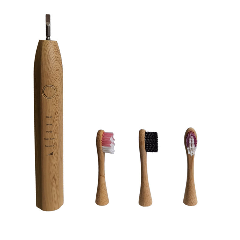 Electric Bamboo Toothbrush, Intelligent Sonic Electric Toothbrush, PS05 Intelligent 5-Speed Mode Bamboo Toothbrush Head Replacement