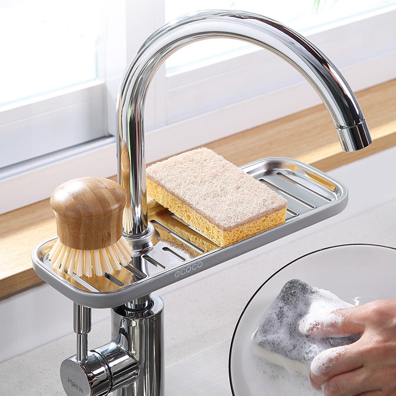 Stainless Steel Faucet Rack Kitchen Supplies Artifact Pool Storage Rack Sink, Sink Rag Drain Basket