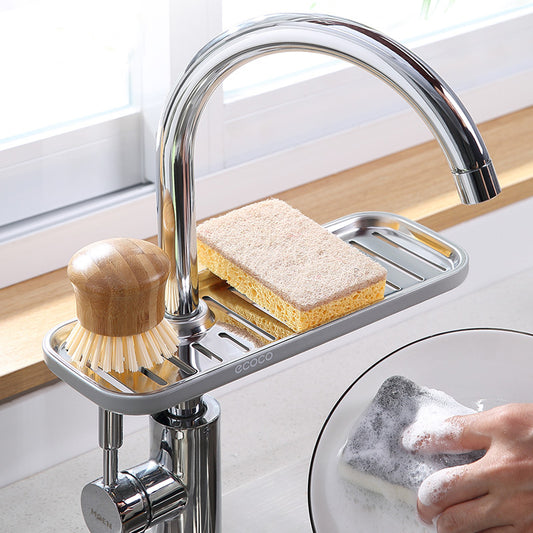 Stainless Steel Faucet Rack Kitchen Supplies Artifact Pool Storage Rack Sink, Sink Rag Drain Basket