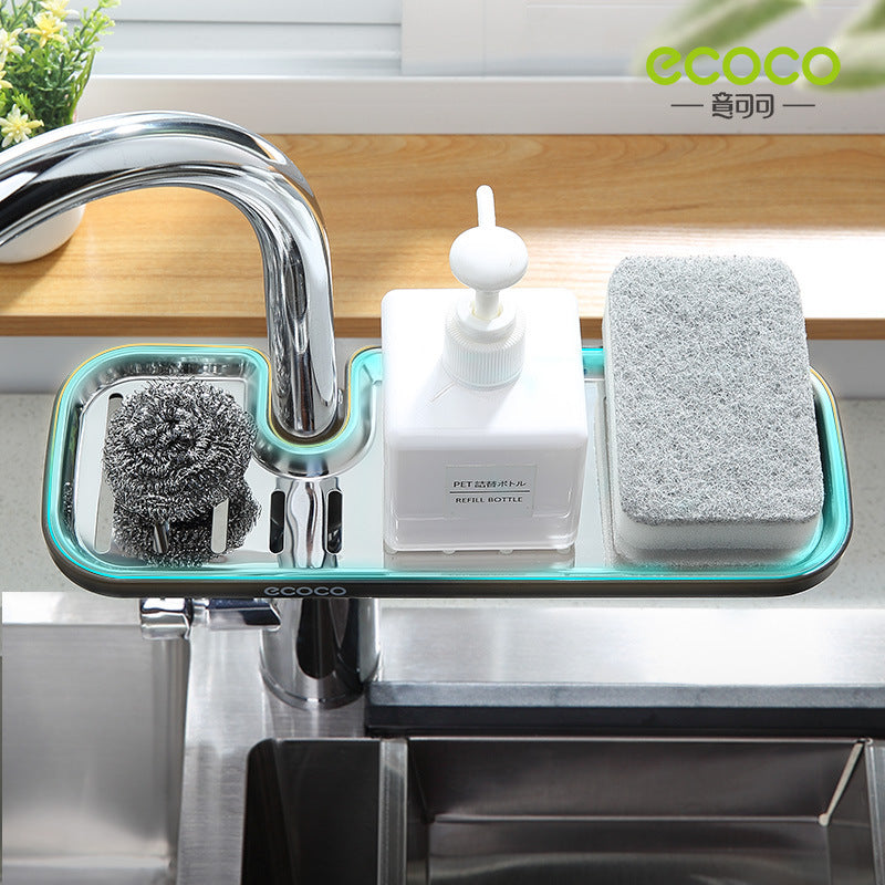 Stainless Steel Faucet Rack Kitchen Supplies Artifact Pool Storage Rack Sink, Sink Rag Drain Basket