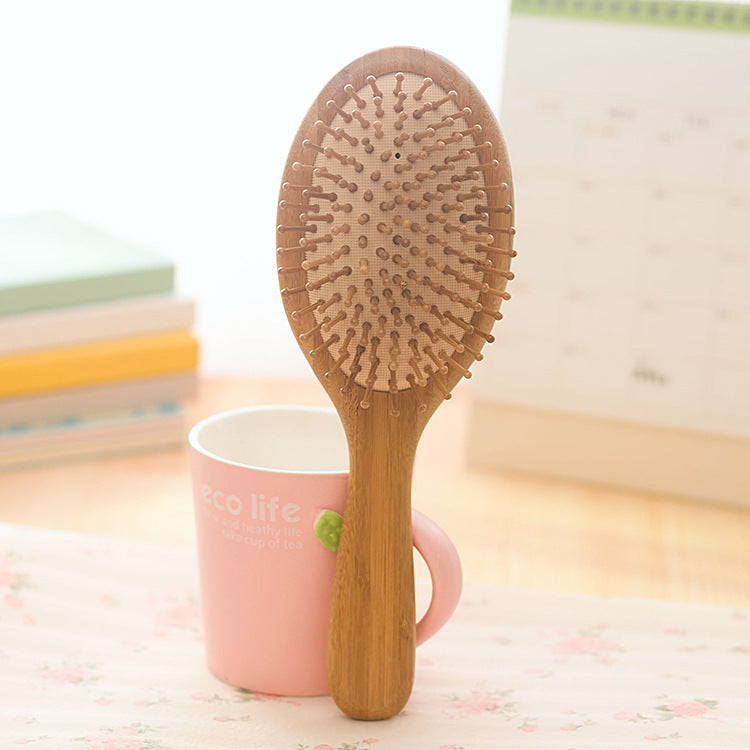 High Quality Hair Comb Bamboo Airbag Massage Comb Carbonized, Solid Wood Bamboo Cushion Anti-static Hair Brush Combs Travel