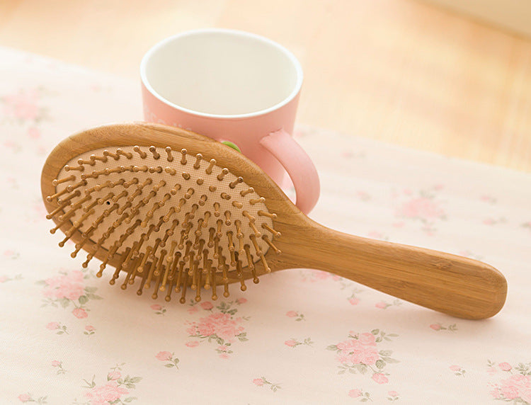 High Quality Hair Comb Bamboo Airbag Massage Comb Carbonized, Solid Wood Bamboo Cushion Anti-static Hair Brush Combs Travel