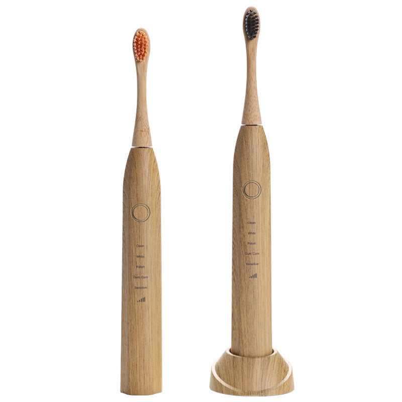 Electric Bamboo Toothbrush, Intelligent Sonic Electric Toothbrush, PS05 Intelligent 5-Speed Mode Bamboo Toothbrush Head Replacement